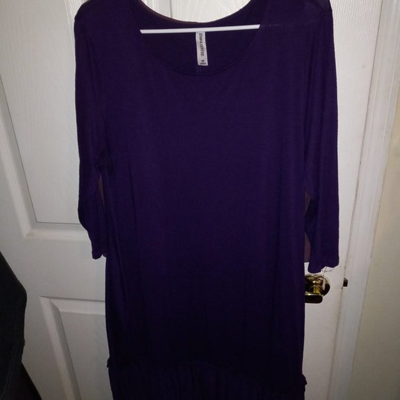 Dark purple dress with pockets - Picture 1 of 3